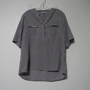 2 For 30 Notations Blouse‎ Ladies Large  black & white striped